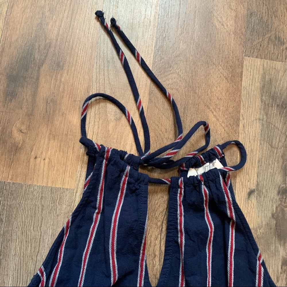 Universal Thread Stripe Linen Style Jumpsuit - image 5